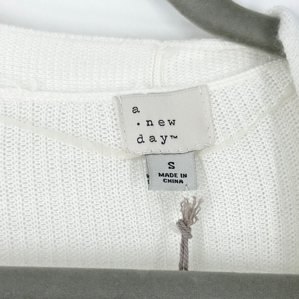 NWT A New Day White Knit Cardigan Sweater - Picture 3 of 5